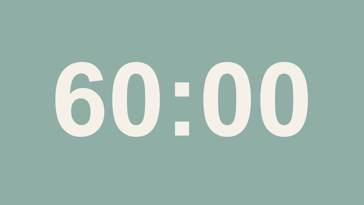60 Minute Countdown Timer – No Sound | Focus, Study, Deep Work