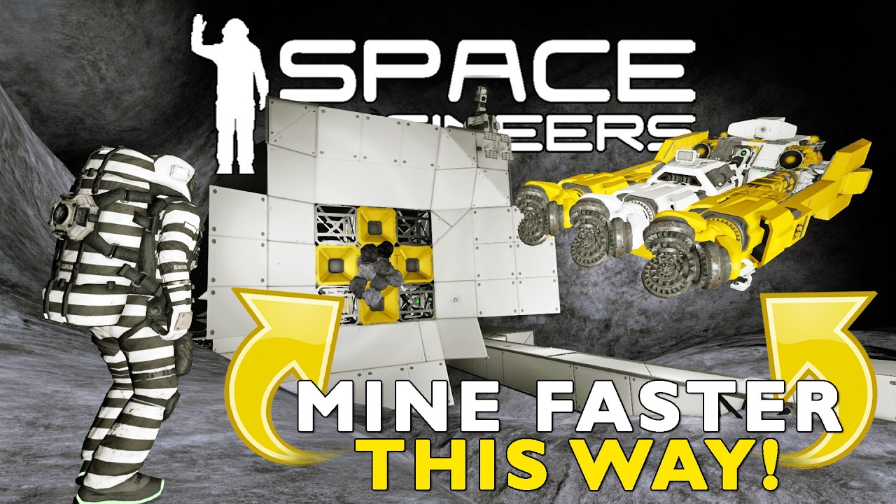 Space Engineers: MINE FASTER with this Gravity Collector Drill Ship Combo!