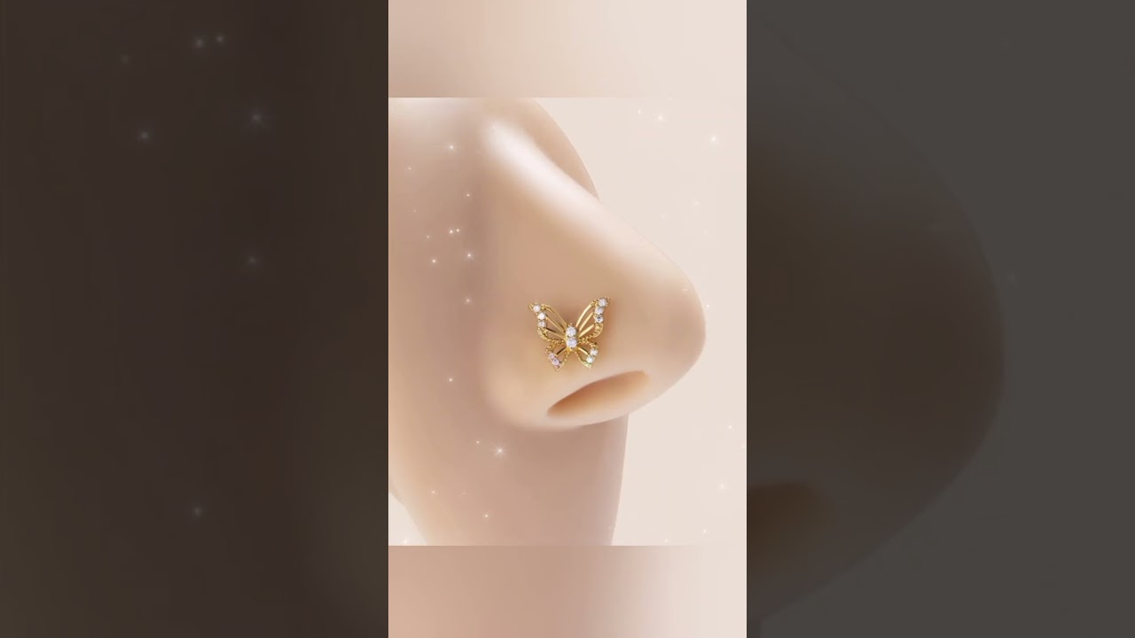 beautiful nose pin with letter 