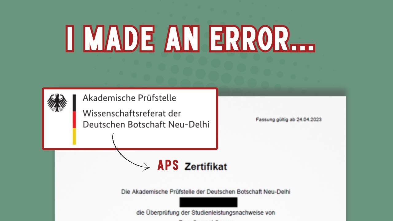 How I dealt with errors in the APS form | APS process 2024