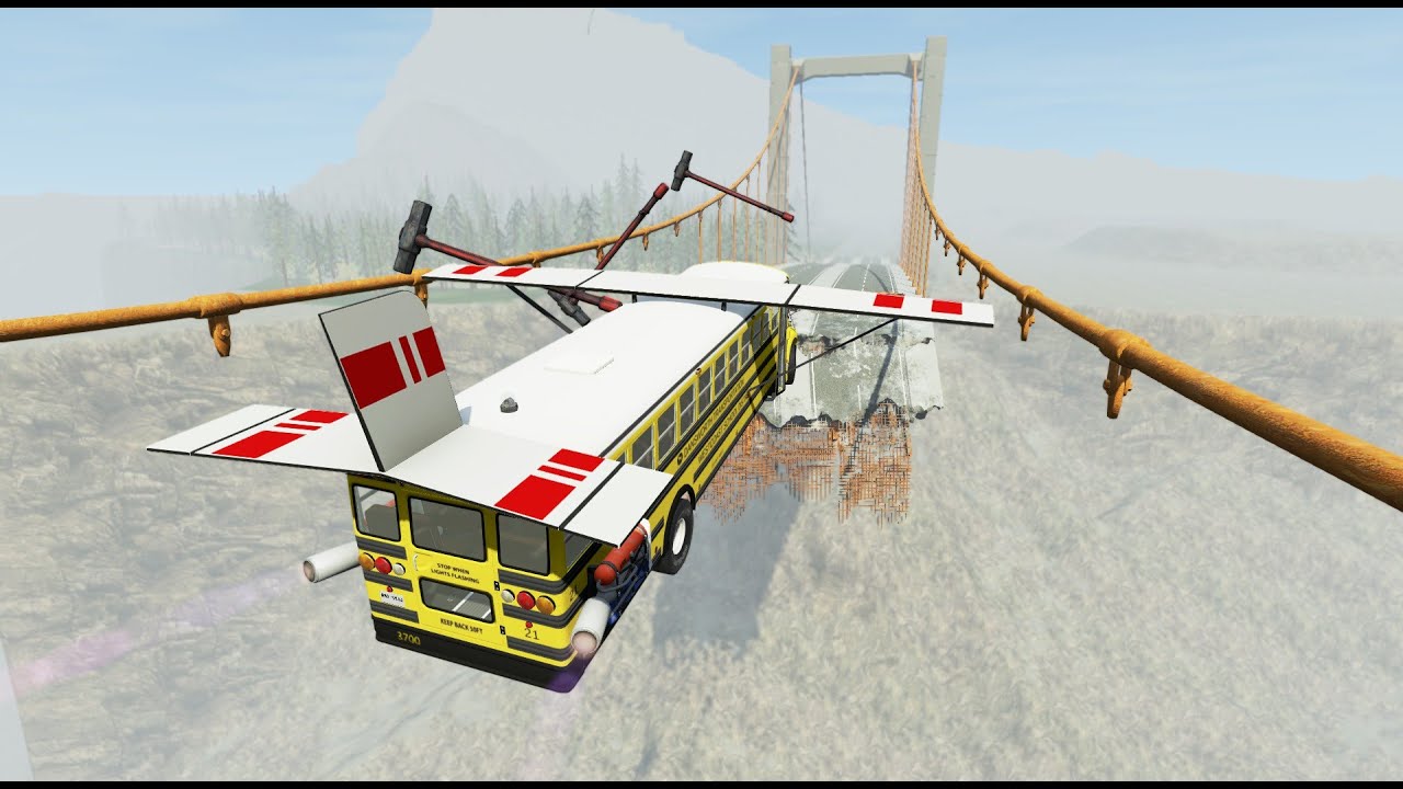 BeamNG Drive, Bus jumping bridge | Benado Gaming