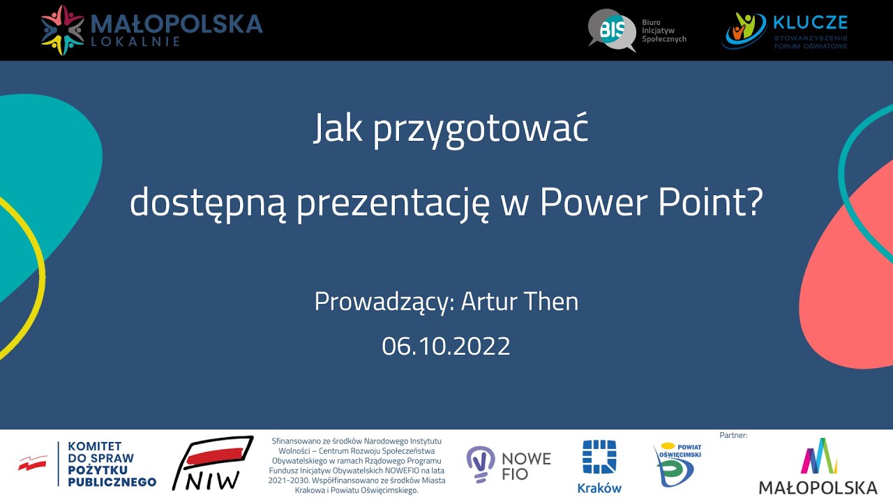 Jak przygotować dostępną prezentację Power Point? |*Małopolska Lokalnie*| 2022