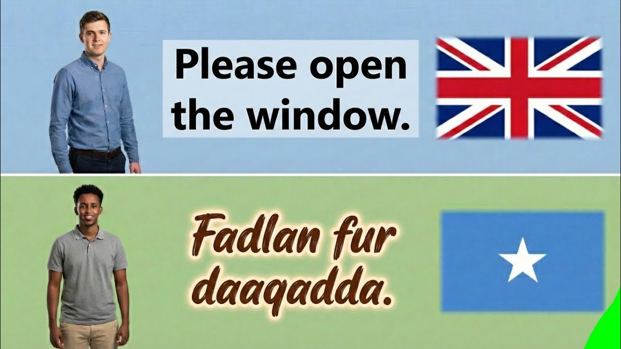 Simple English Sentences for Daily Use (English–Somali)​ Jumladha Ingiriis ah oo aad u Baahan Tahay