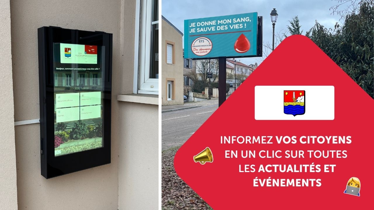 Panneau d'information digital pour la commune d'Argancy ⎮ Idéal pour simplifier la communication