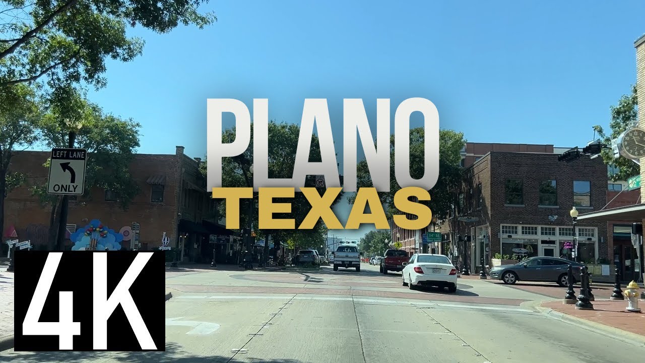 Road Tour of Plano, Texas in 4K - Driving in Historic Downtown Plano TX Area - Plano Driving Tour
