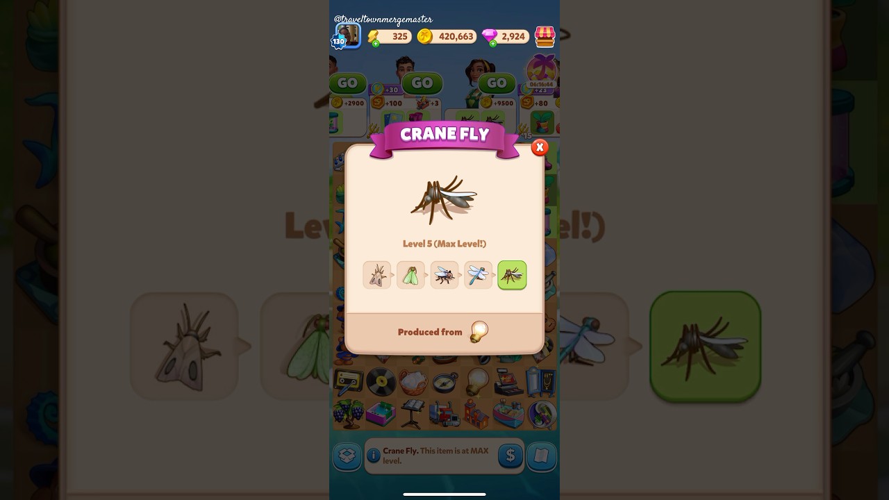 Travel Town - Crane Fly @ Level 130 #traveltown #mergegames #gaming
