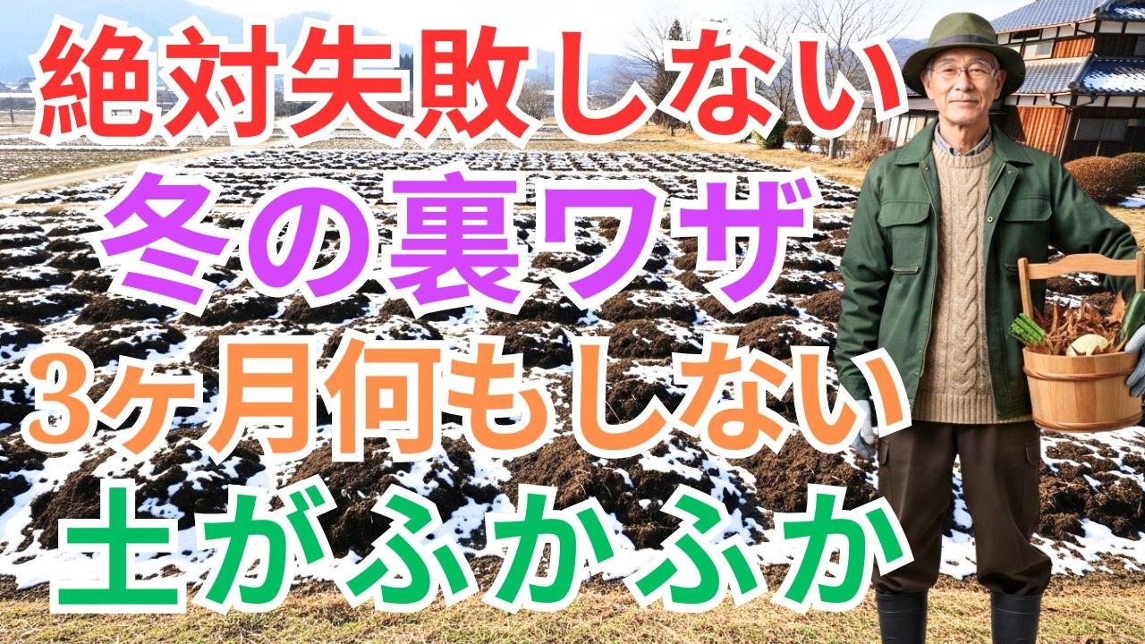 【成功率90％】冬のうちにやらないと損します。春にふかふかの土になる簡単な方法【家庭菜園】【寒起こし】【有機物】