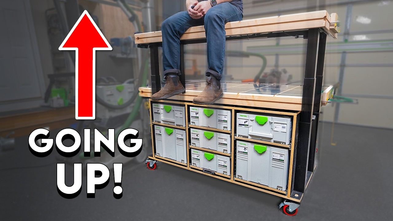 I Built A Lift Top Workbench/Outfeed Table from a Standing Desk!