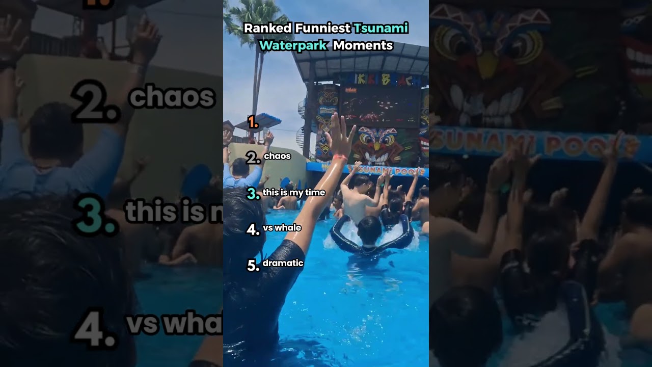 Top 5 Funniest Tsunami Waterpark Moments | Wave Pool Chaos Ranked  #shorts #ranked