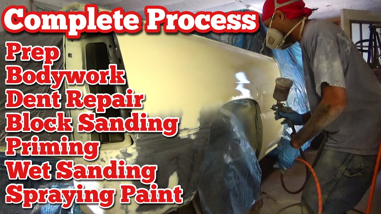 Painting A Car Or Truck At Home - Bodywork - Ding & Dent Repair - Sanding - Priming - Spraying Paint