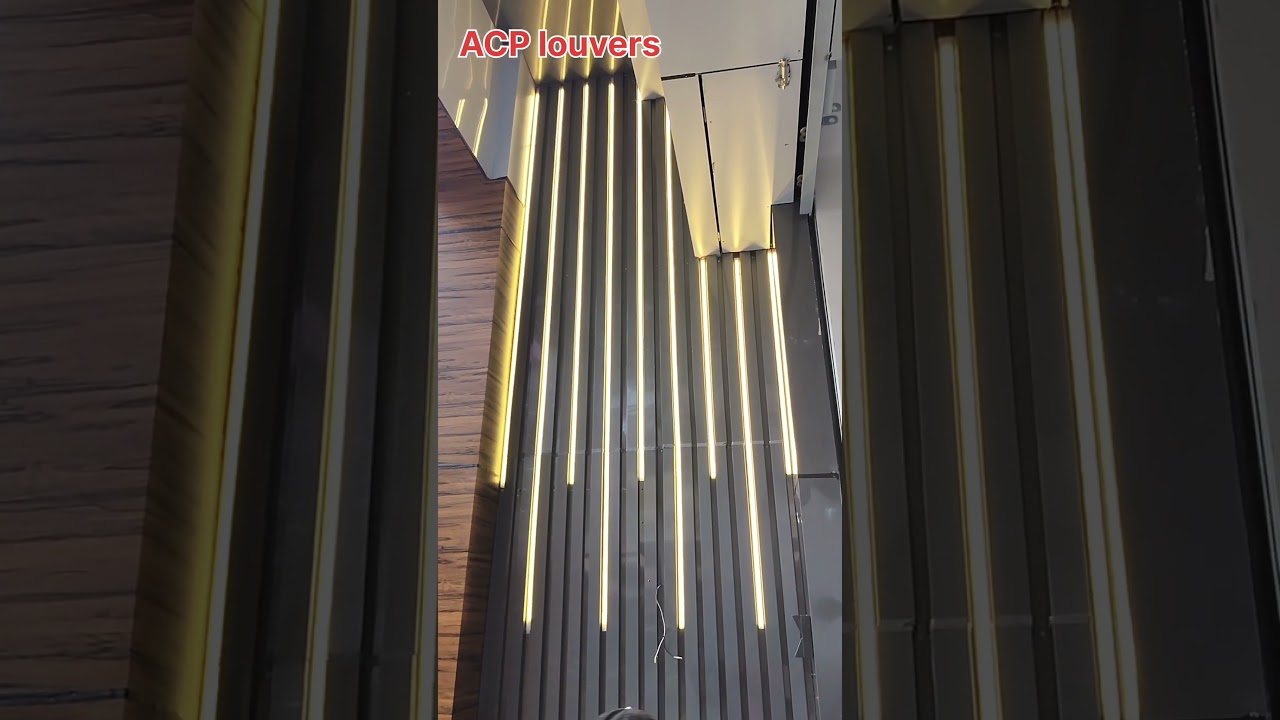 ACP Louvers| Exterior Louvers| ACP Design| Louvers with profile light| front design elevation #reels