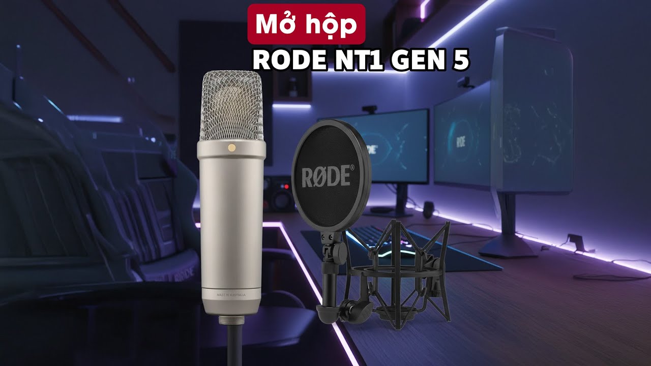 Mở hộp Micro thu &acirc;m RODE NT1 gen 5 | Kết nối trực tiếp PC Window/Macbook kh&ocirc;ng cần SoudCard