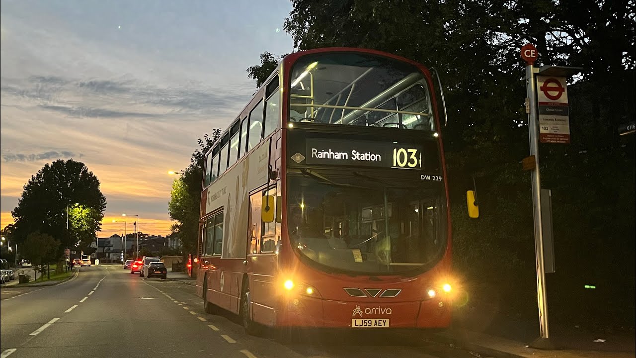 FRV. Arriva London Route 103. Chase Cross - Rainham Station. Wright Gemini 2 DB300 DW229 (LJ59 AEY)