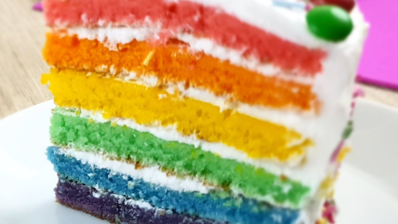 طريقة تحضير كيكة قوس قزح في المقلاة تجهز في اقل من نصف ساعة 🌈