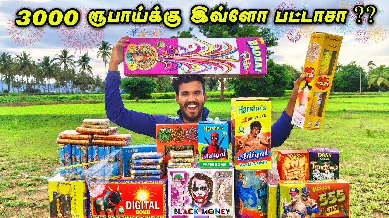 ⚡பயங்கரமா வெடிக்கலாம்! வாங்க!!🧨🔥Rs.3000 Crackers Unboxing & Testing || Village Fun