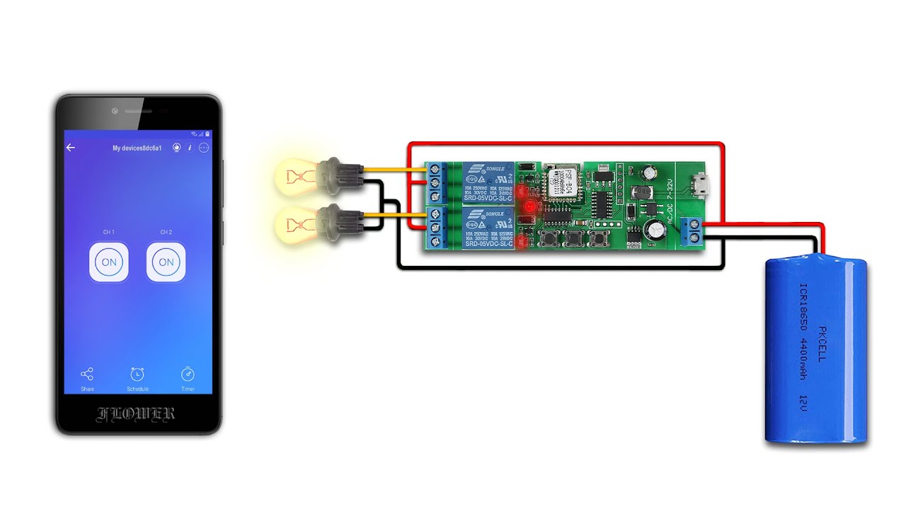 WiFi Relay 2CH Inching Self-locking Interlocking