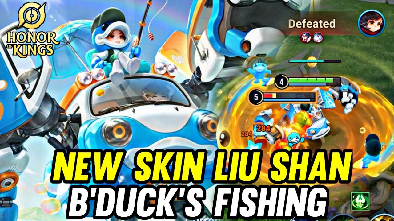 HOK : NEW SKIN LIU SHAN B'DUCK'S FISHING GAMEPLAY - HONOR OF KINGS