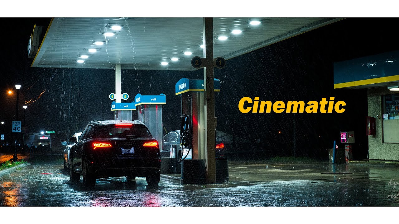 Haunting Gas Stations at night photography Hasselblad X2D Camera