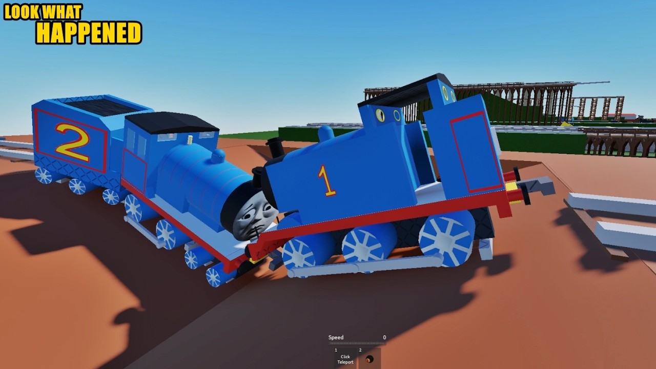 Huge Roblox Train Crash! You Won&rsquo;t Believe How Far He Fell! 2😱💥
