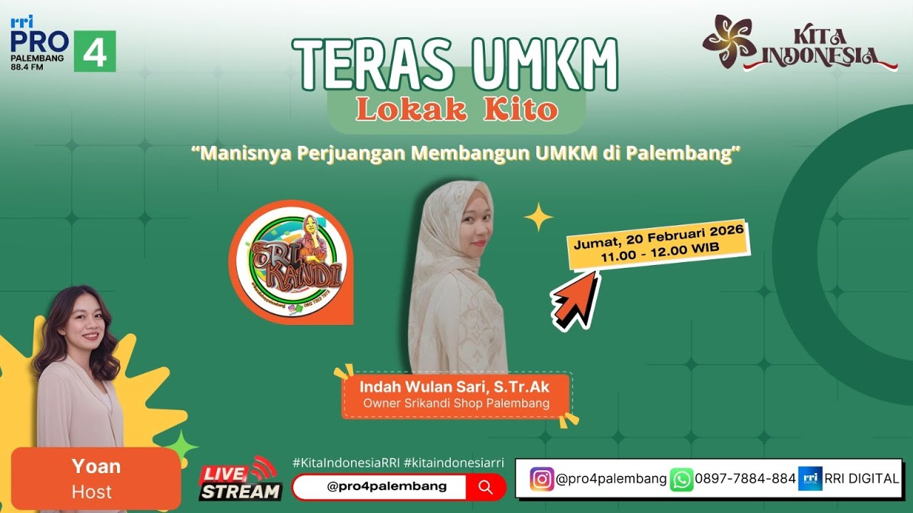 TERAS UMKM (LOKAK KITO) - RRI PALEMBANG, 20 FEBRUARI 2026