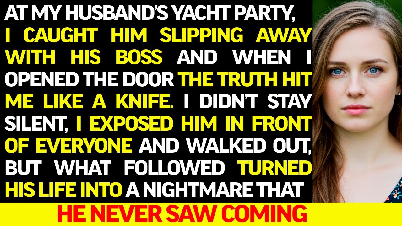 At my Husband’s Yacht Party, I Caught Him and His Boss Walking Out W/O Me— He Went Pale When My...
