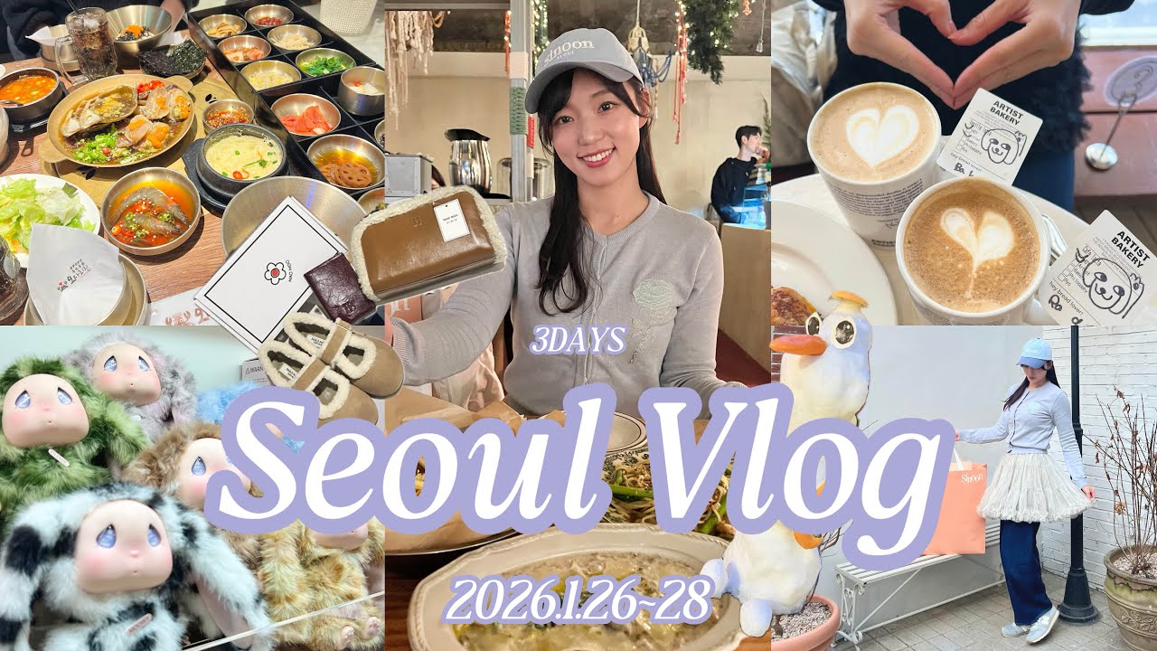 【 韓国Vlog 】 極寒ソウル⁉︎☃️❄️韓国ブランドが大好きな母娘の2泊3日🌨️🩵 狎鴎亭 | 明洞 | ノウォン 🫶🏻🇰🇷 ショッピング&グルメ王道巡り👑🦀🥟