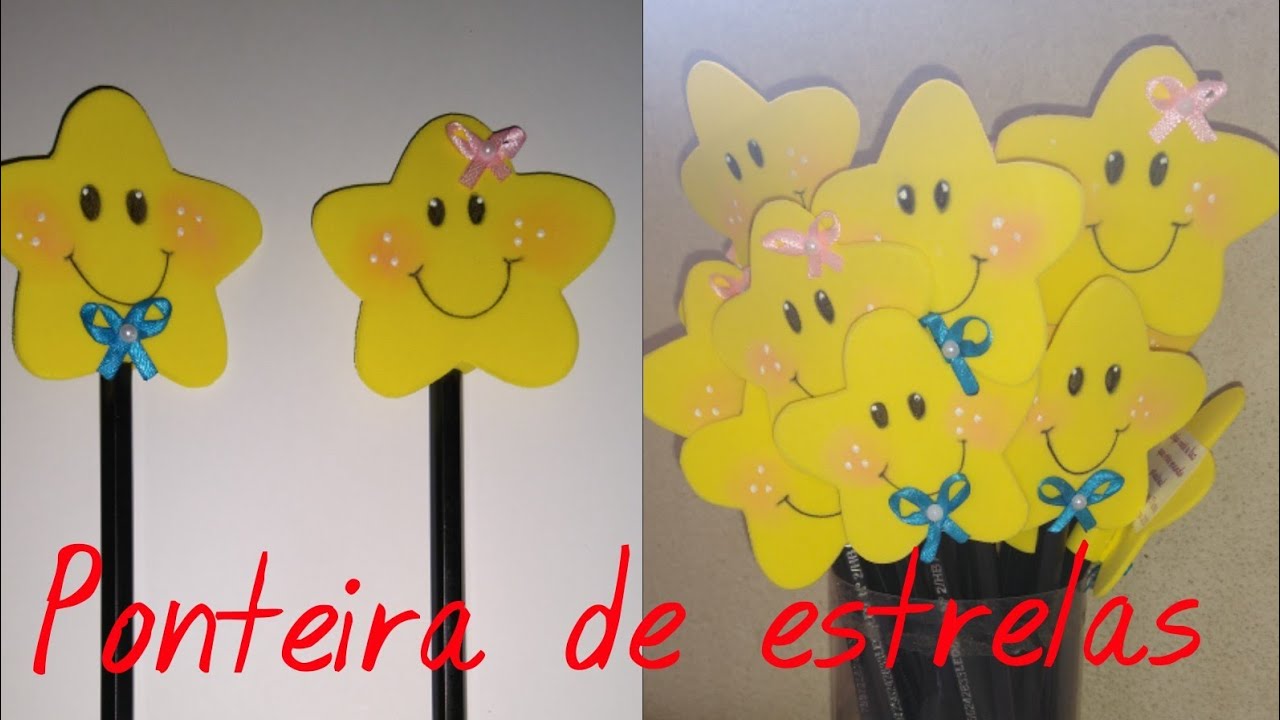 Ponteira de estrelas de lápis para lembrancinhas