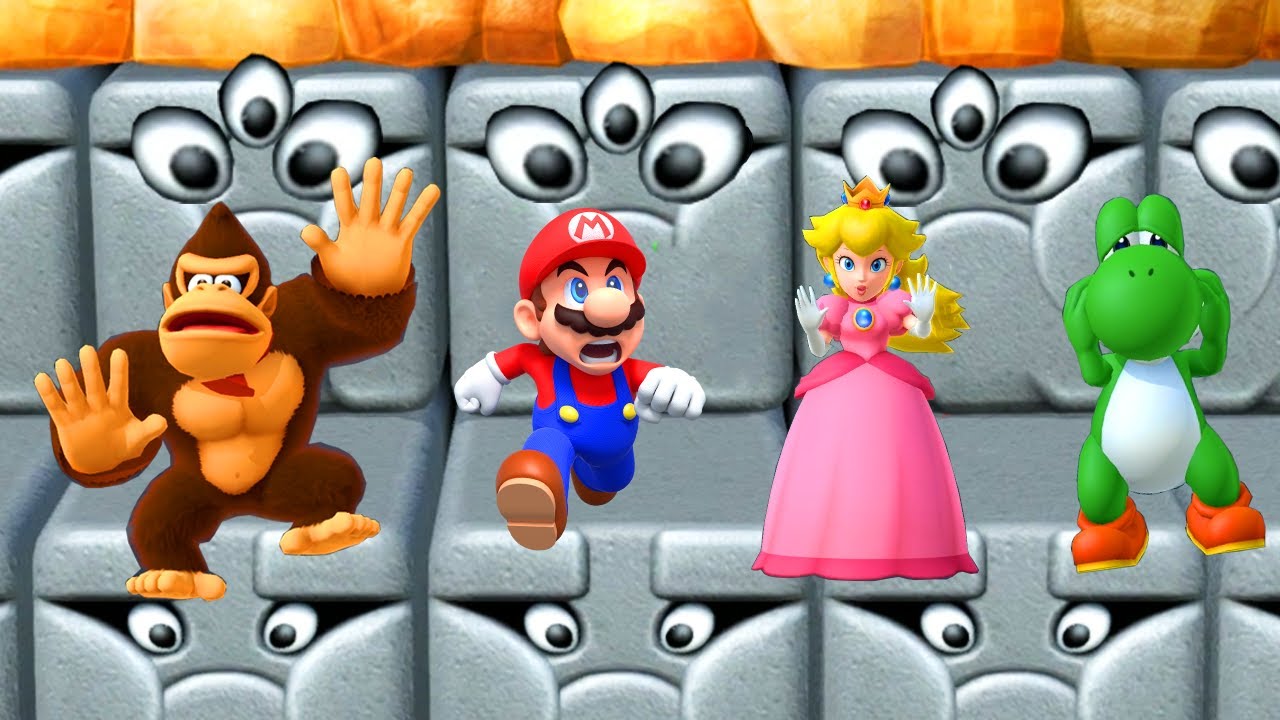Mario Party 10 Minigames - Mario vs Yoshi vs Donkey Kong vs Peach