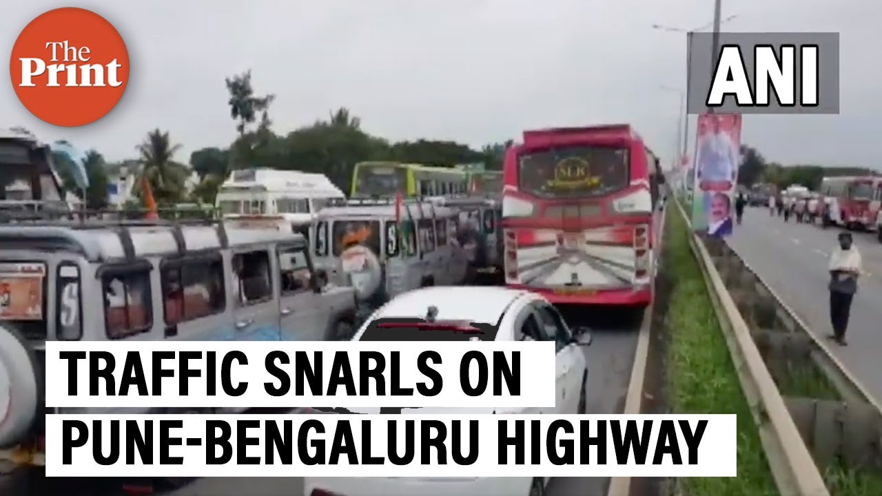 Traffic snarls on Pune-Bengaluru highway as people gather to celebrate Siddaramaiah's birthday