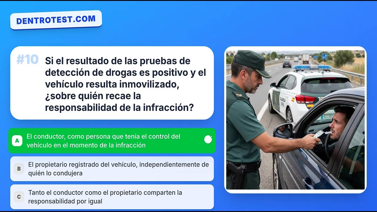 Test DGT 2026 🚗 Estado Físico del Conductor | Alcohol, Fatiga, Estrés y Distracciones