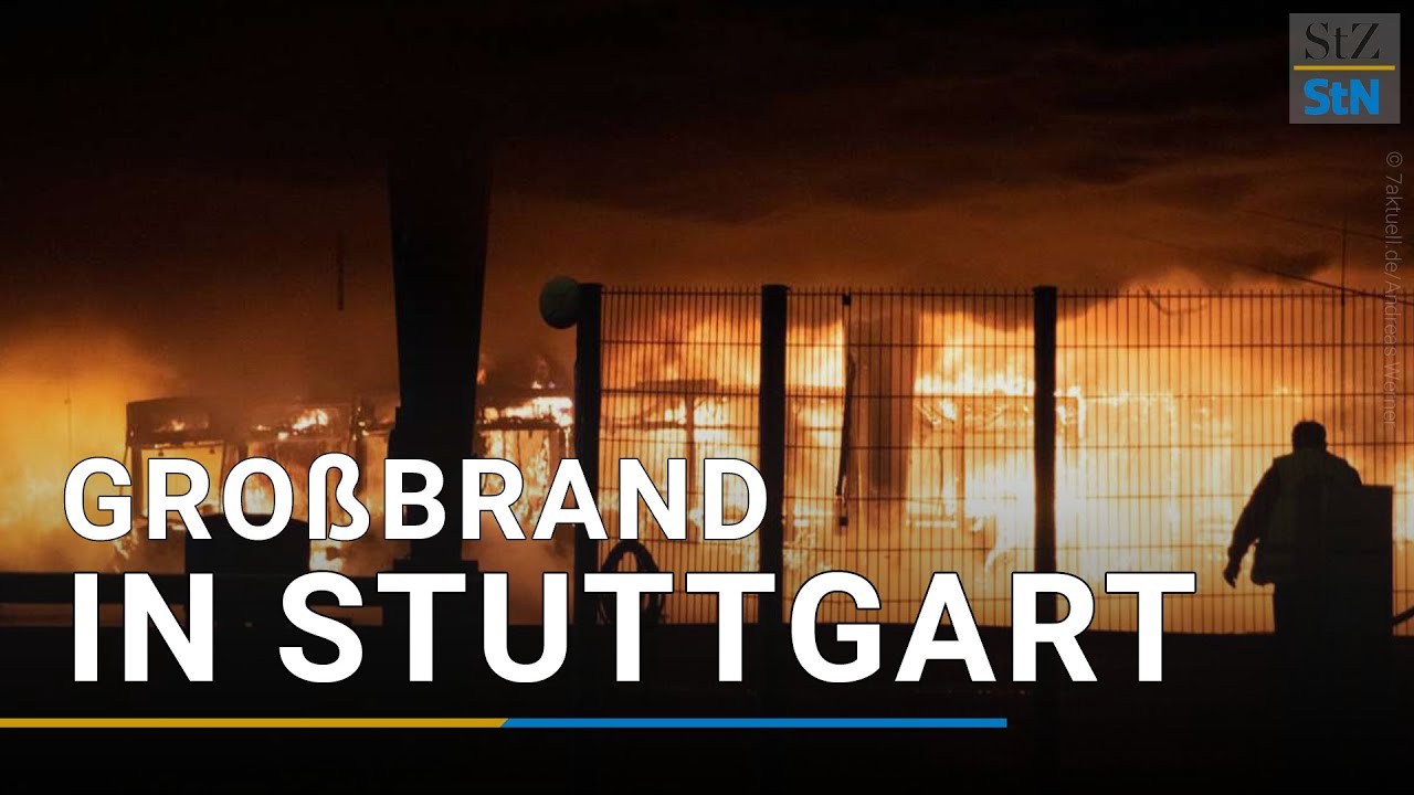Feuerwehreinsatz in Stuttgart: Großbrand im SSB-Depot