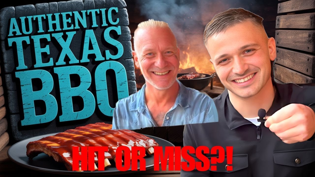 Папа и сын из Европы впервые пробуют техасское барбекю!