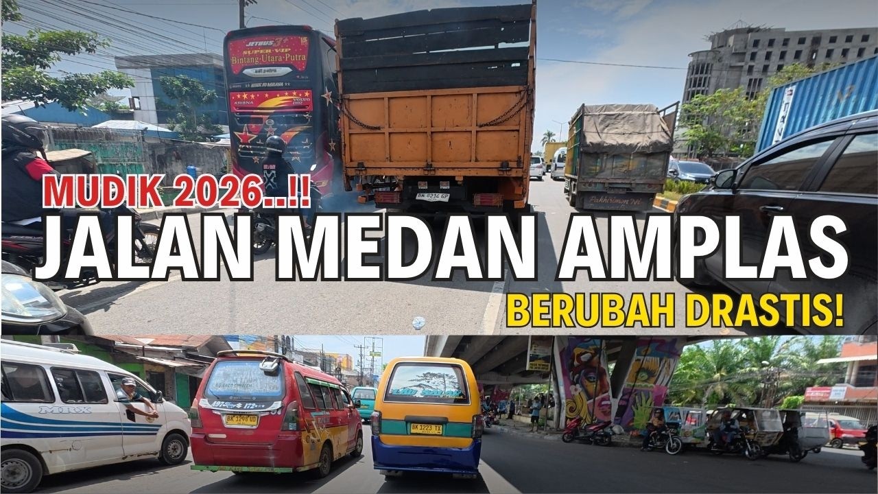 Jelang Lebaran! Jalan Medan Amplas Mulai Ramai Kendaraan Pemudik.