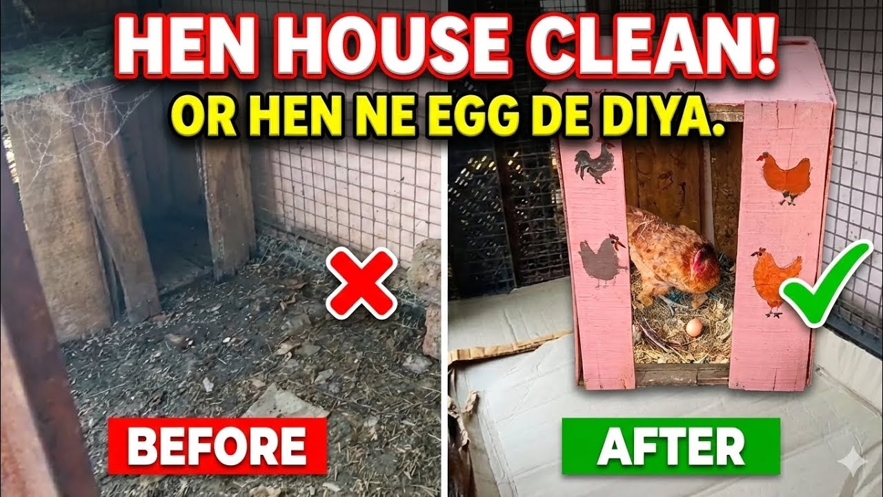 Hen house clean or hen ne egg de diya 