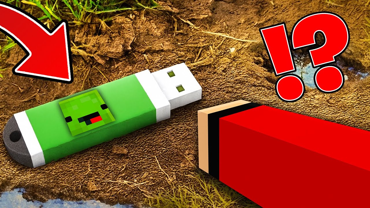 JJ Found Secret Mikey’s USB Drive in Minecraft?!
