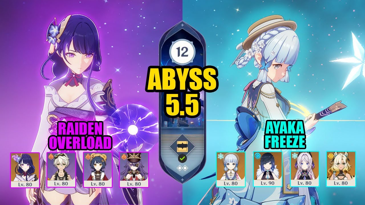 C3 Raiden Overload & C0 Ayaka Freeze | Spiral Abyss 5.5 l Genshin Impact