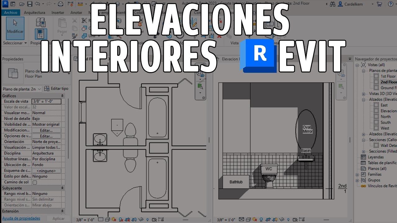 Revit Arquitectura 2023 Elevaciones interiores