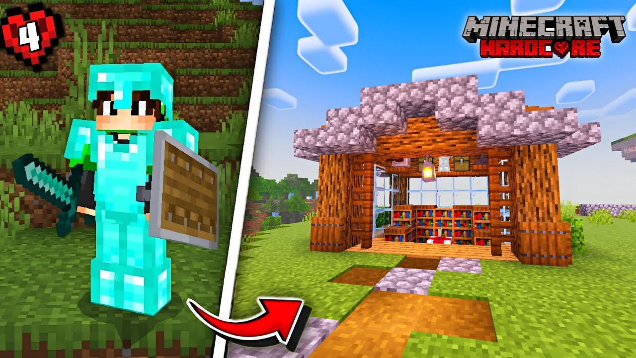 I built a Beautiful Enchantment House Minecraft Hardcore Ep-4 | Not Bigshot 