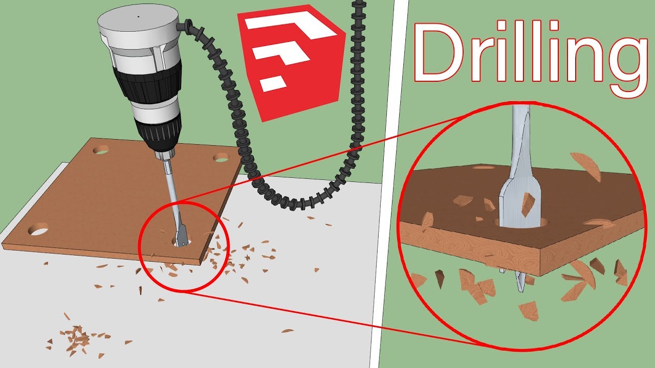 Drilling Holes in Wood | SketchUp Plugins | MSPhysics