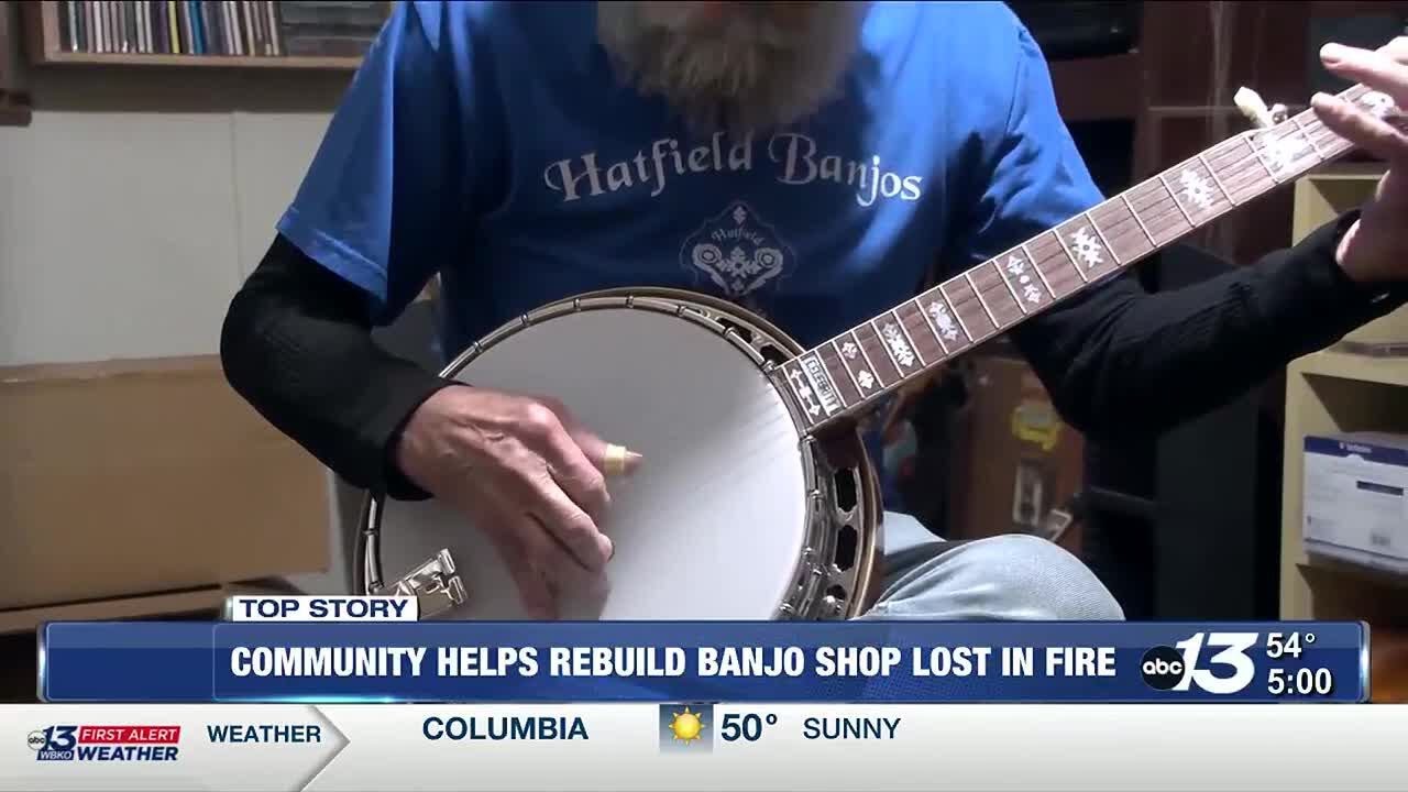 Community helps rebuild renowned Bluegrass banjo maker’s shop after fire