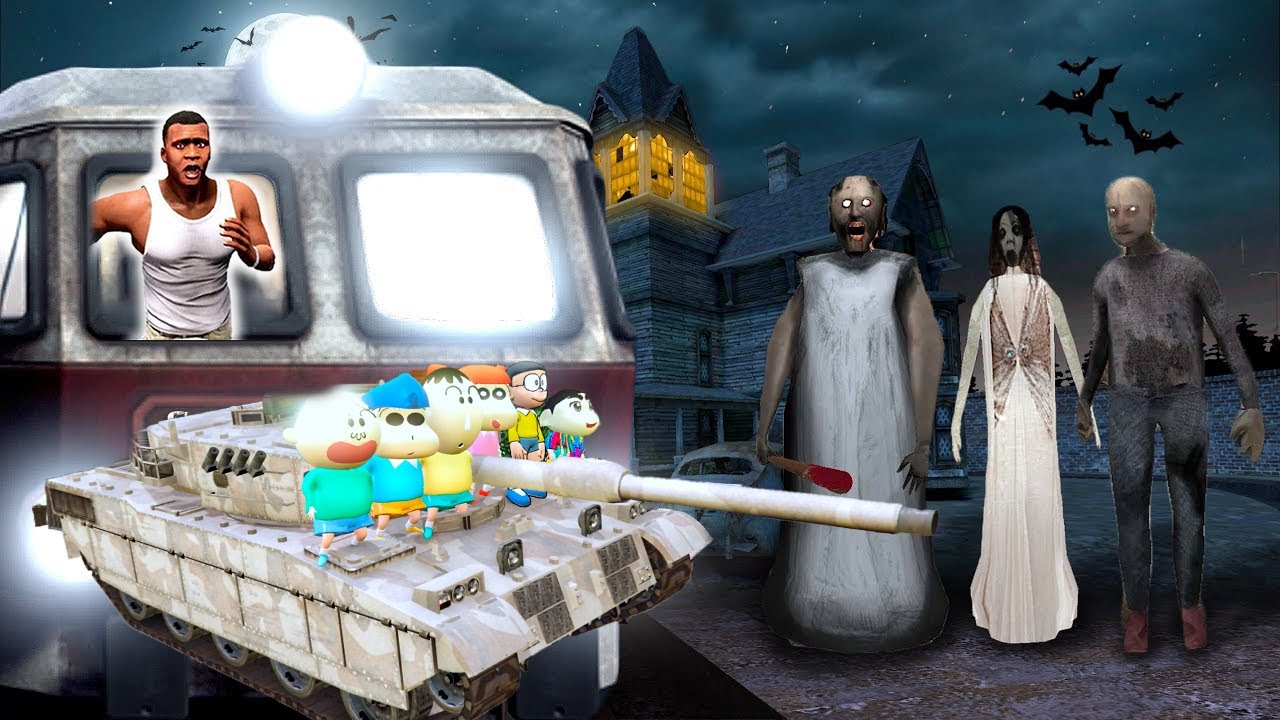 Franklin and shinchan & his Friends Fight With Granny (Tank Escape) For Save Avengers in GTA 5