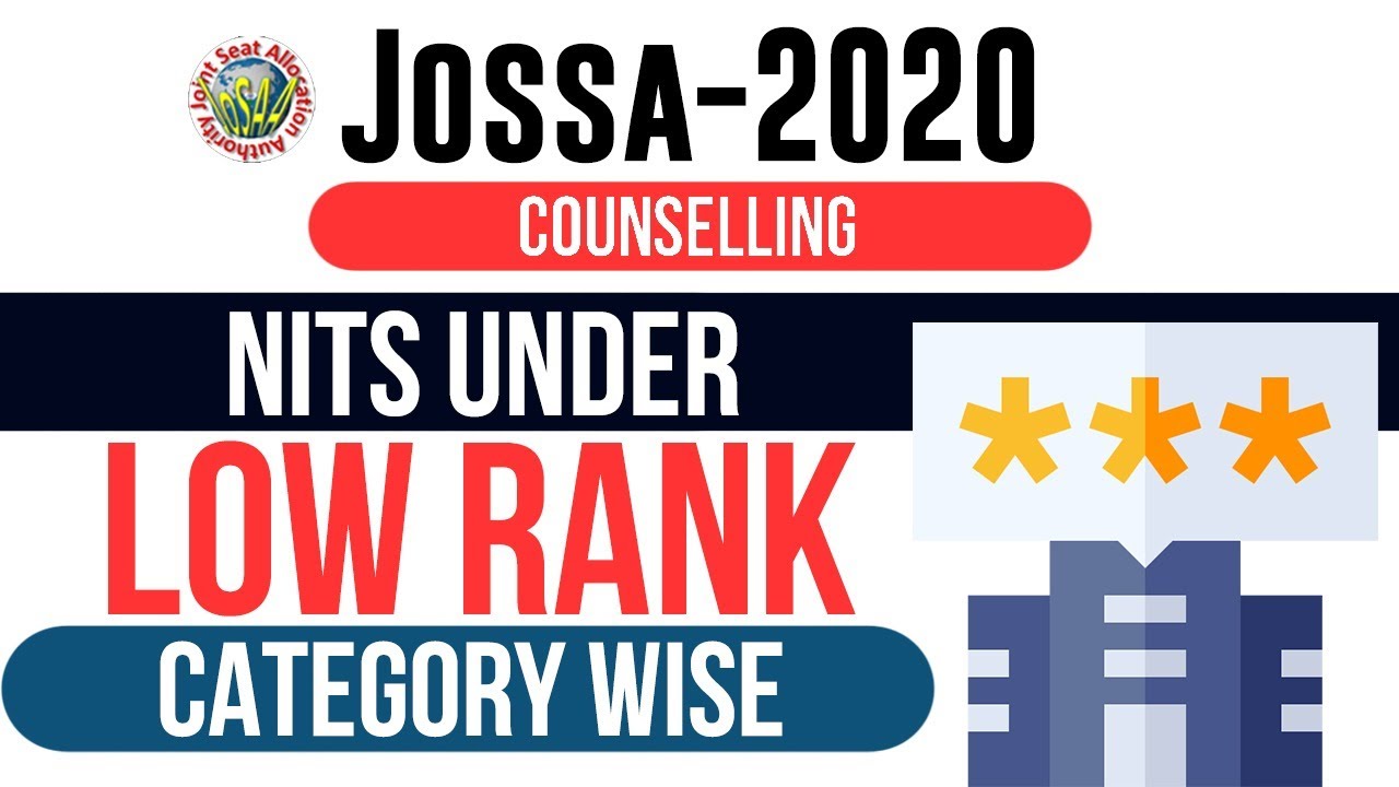 JosAA 2020 | NITs College Under Low Rank - List Wise 2020 Colleges Under Low Rank #jee