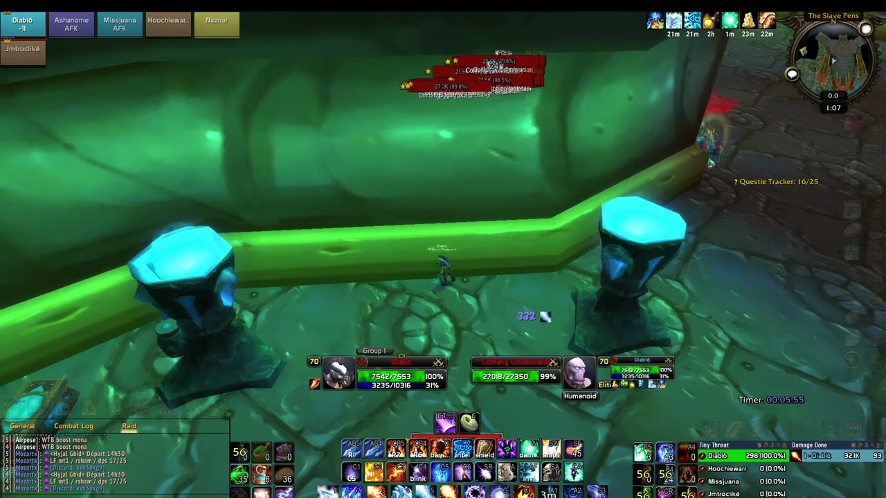 WoWTBC - Mage Slave Pens HC boost 109-115mobs 10min45 - 2k+ gold per hour