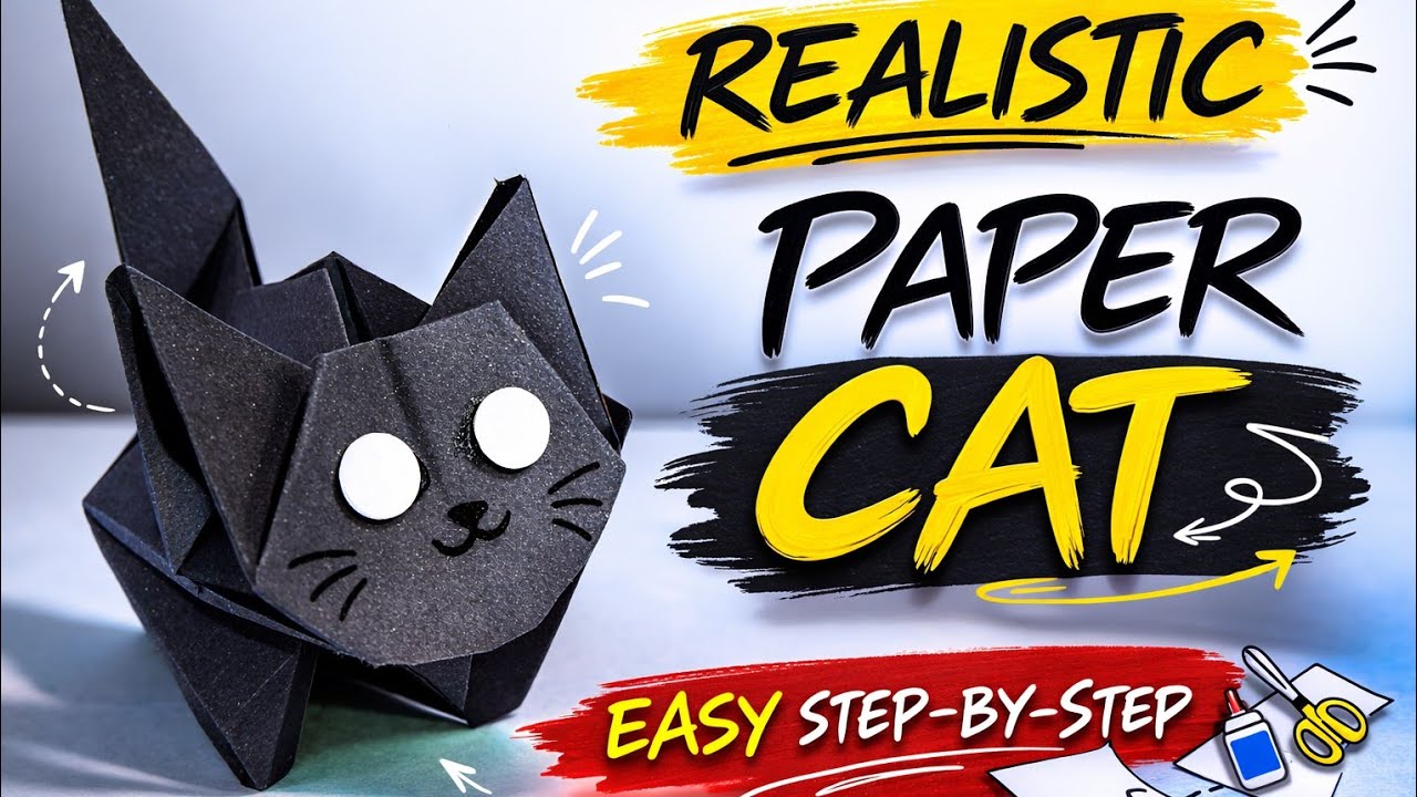 Let's Make a Cute Origami Cat | Step-by-Step Origami Cat Craft