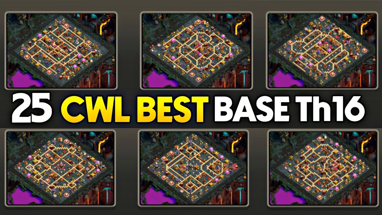 25 NEW CWL BEST BASE TH16| Anti 2 Star War Base Link| New Th16 Cwl Base Link|Anti Root Rider Base