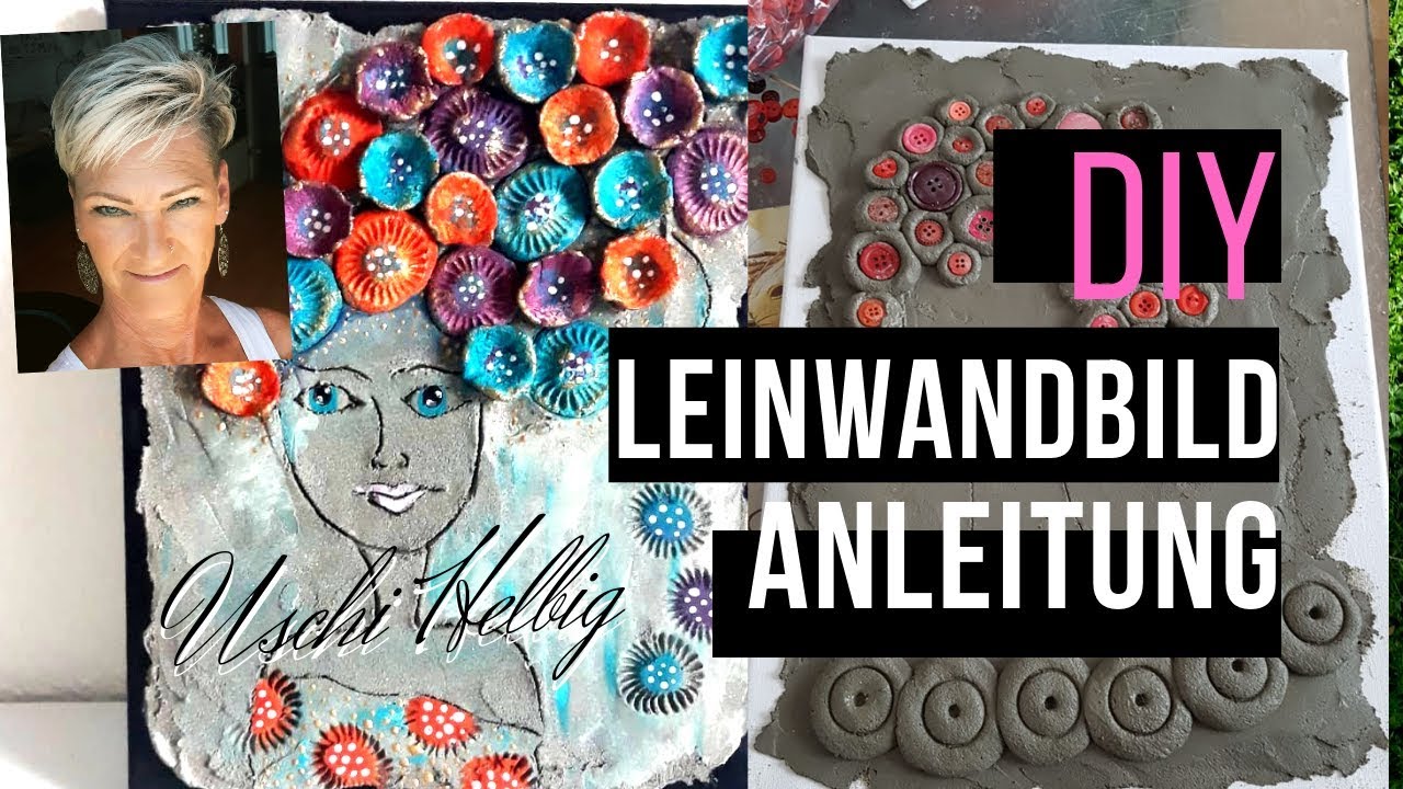 Anleitung für ein Leinwandbild aus Knetbeton