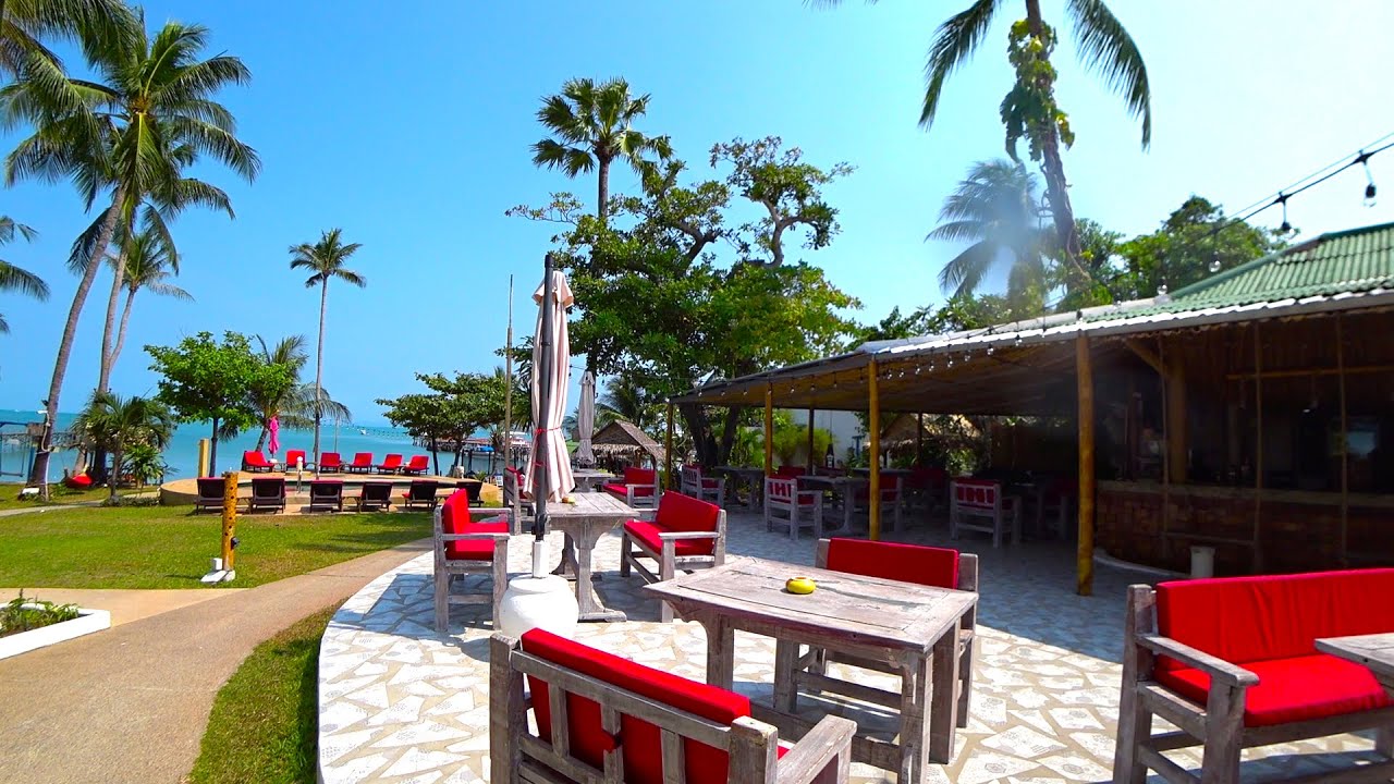 Koh Samui Bangrak road Part 2 - Walking on the beach | Virtual walking tour in Thailand