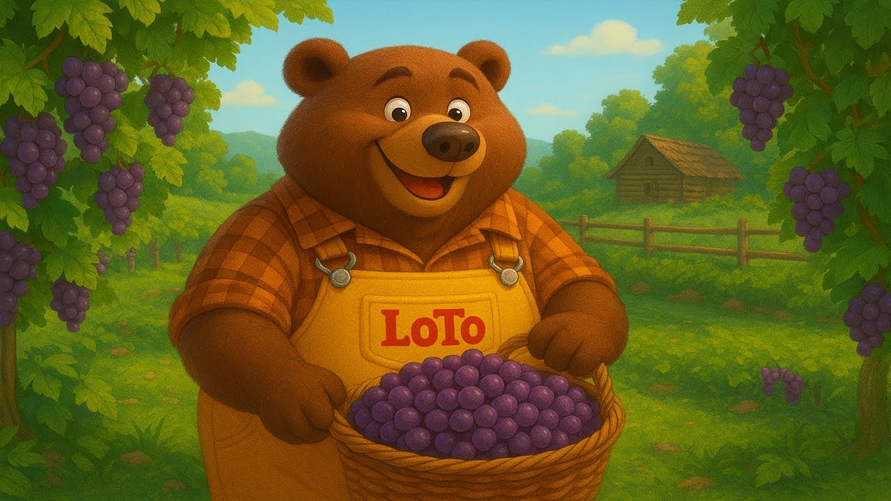 Loto Bear Goes Sowing Seeds, Taking Care of the Grape Harvest - Loto Bear Farm | Bears Working #2