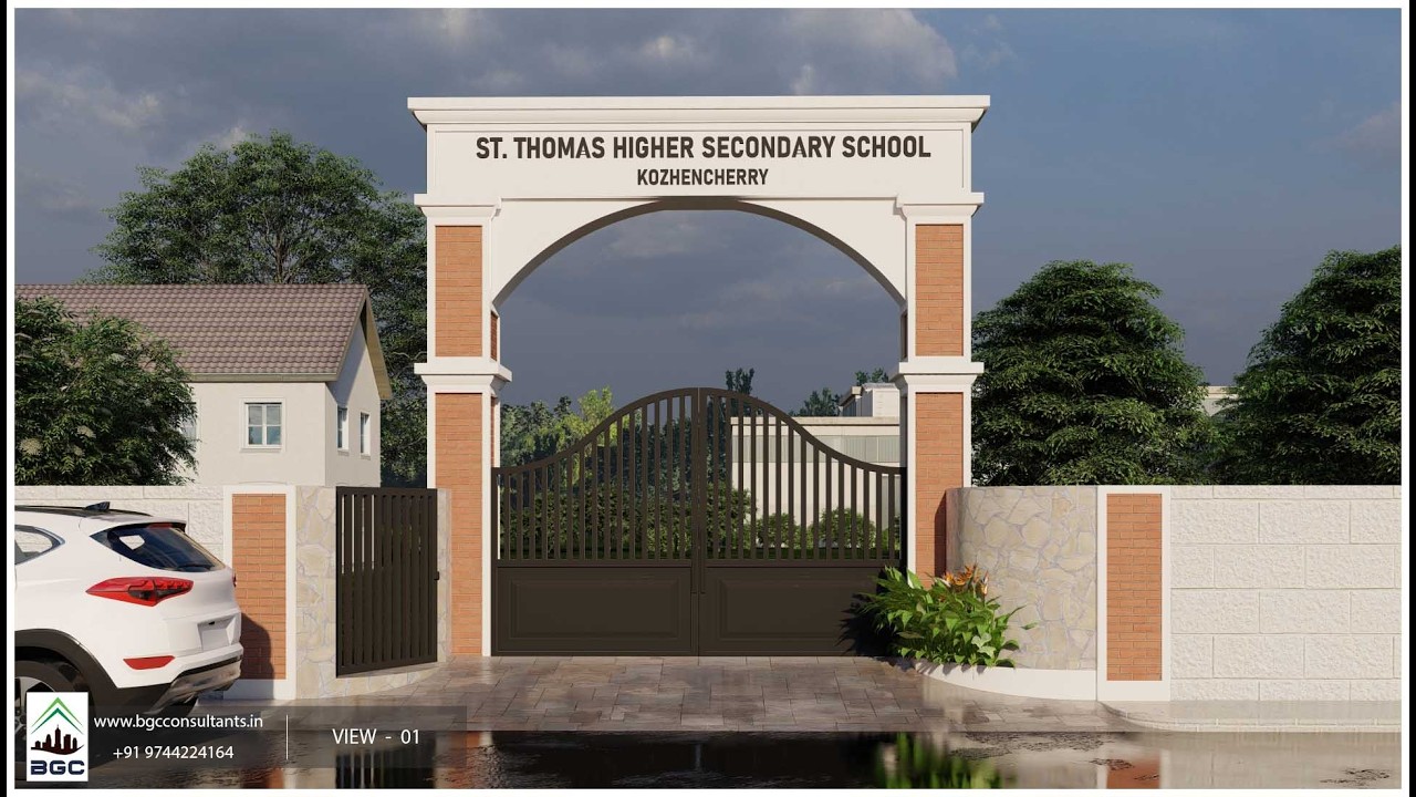Proposed School Gate for St. Thomas Higher Secondary School, Kozhencherry| BGC Consultants.