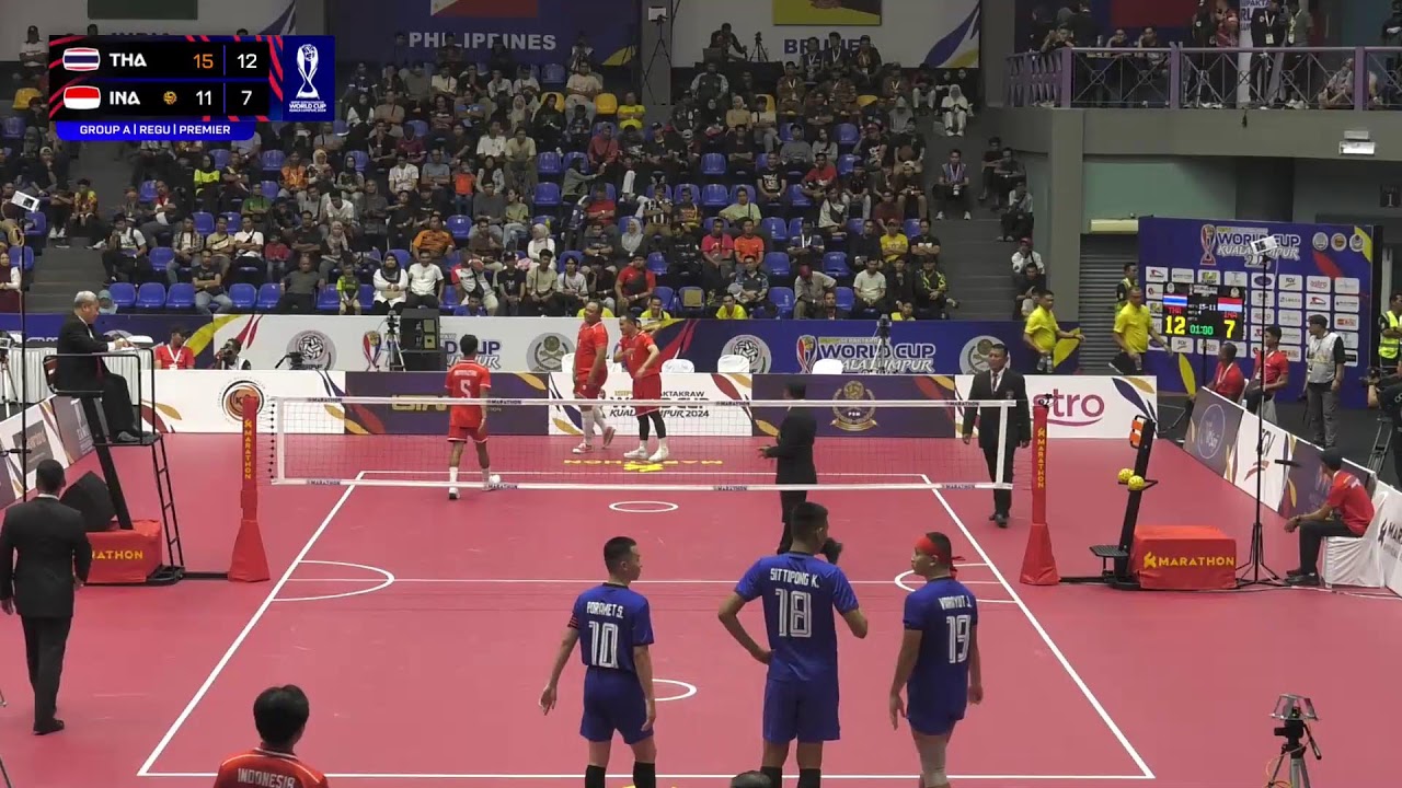 Thailand vs Indonesia - Group A - Regu - Premier -  ISTAF Sepaktakraw World Cup Kuala Lumpur 2024